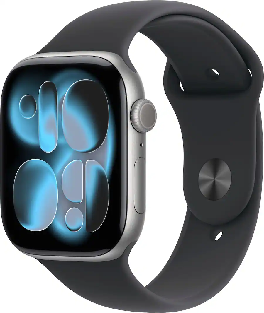 Apple Watch Series 11 (GPS) 46mm Space Gray Aluminum Case with Black Sport Band - M/L